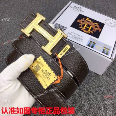 Best Replica Hermes Brown Reversible Belt & Diamond Buckle Wholesale